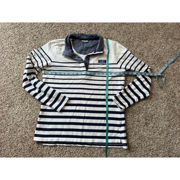 L.L. Bean Pullover Rugby Striped Nautical shirt, terry inside, size Small/Med - Picture 3 of 9